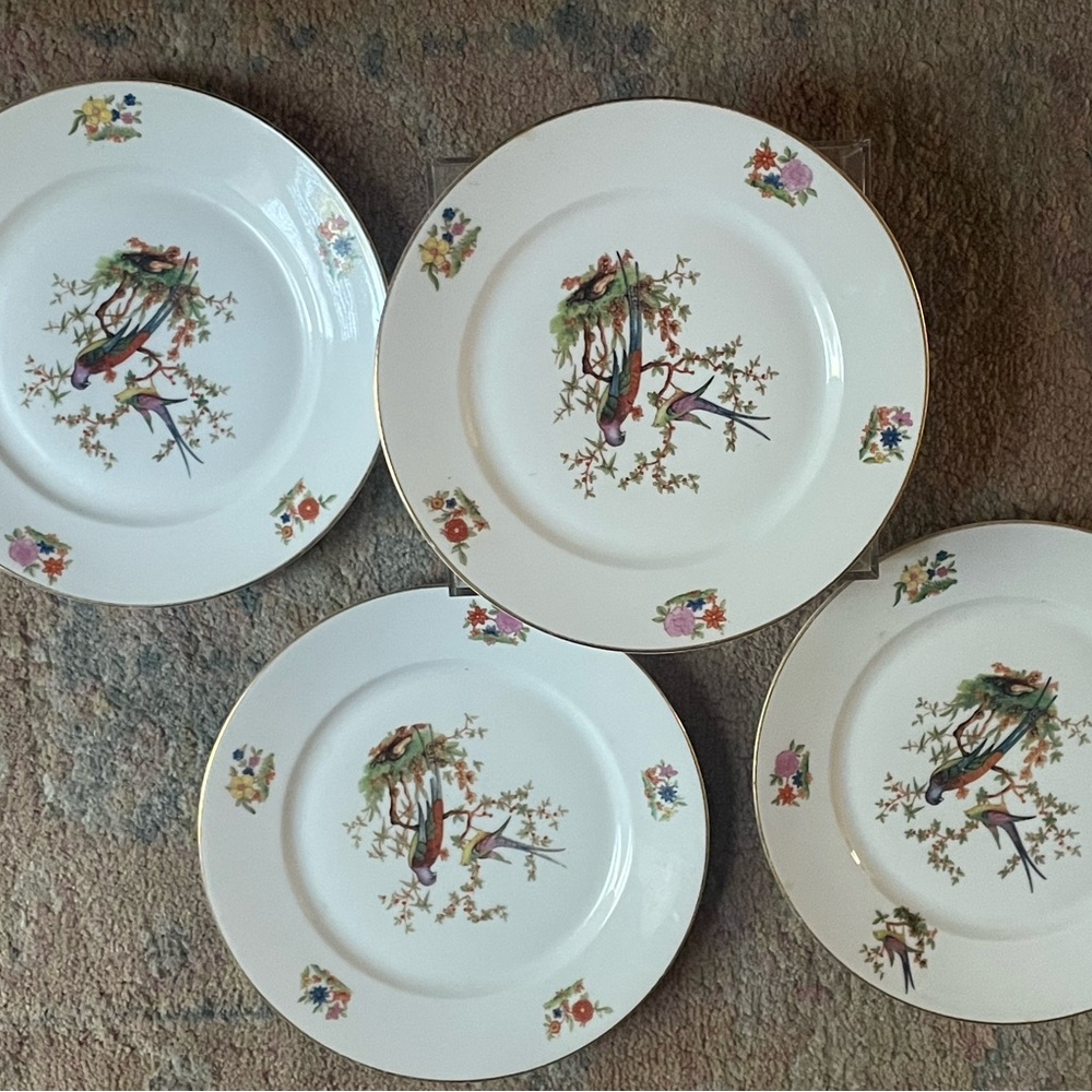 Vintage bird salad plates(set of 4) **decorative**